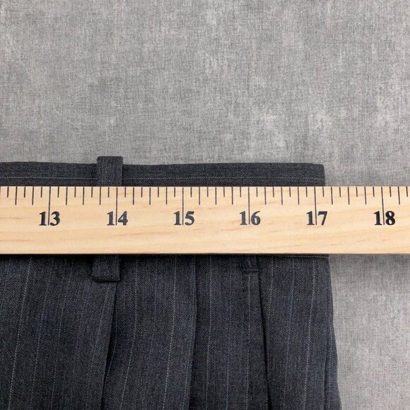 Linea Uomo Suit Men 40R 34Wx28L Gray Blue Pinstripe Super 100s Wool Classic‎ - Picture 15 of 16